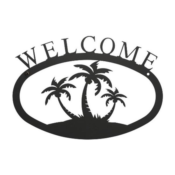 Village Wrought Iron Village Wrought Iron WEL-139-S Small Welcome Sign-Plaque - Palm Trees WEL-139-S